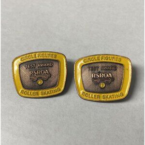 RSROA Figure Roller Skating Test Award Vintage Pin Lot 2 # 1 & 3 Circle Figures